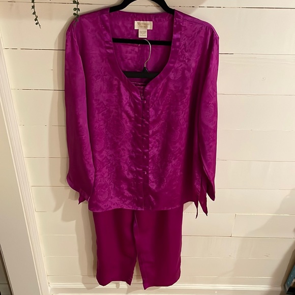 Victoria's Secret Other - Vintage Victoria’s Secret Silk Purple Pajama Set, EUC, Size Large